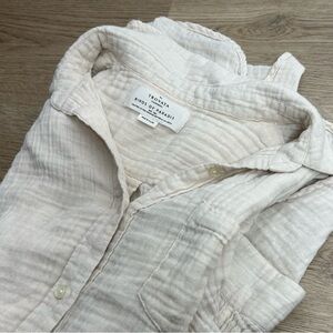 Trovata 100% Cotton Gauze Cream Button Down Shirt Dress Size Medium